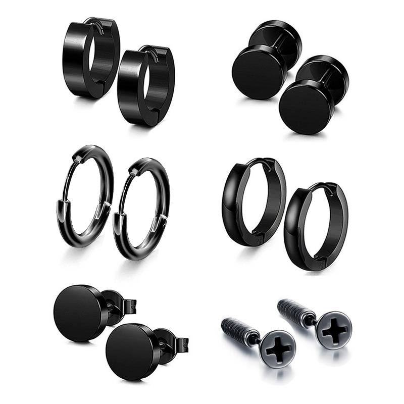 Street Fashion Earrings - 1 Pieza Pendiente de Acero Inoxidable