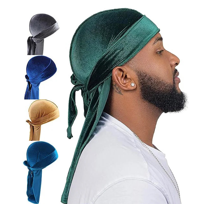 Street Fashion Hats - kkjoy Durags de Terciopelo Unisex, Bandana,