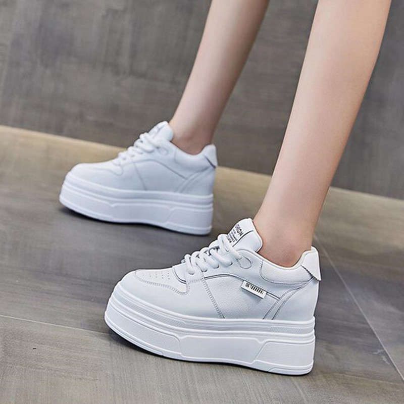 Chunky Sneaker Platform - 9CM cuero genuino nueva marca diseñador
