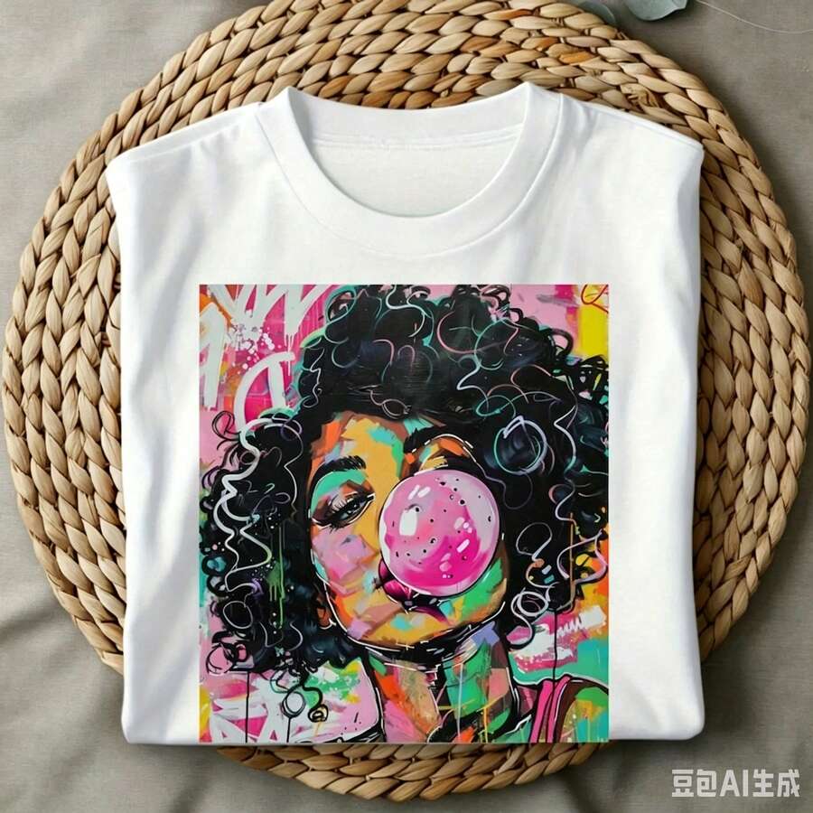 Street Fashion Trend 2025 - Camiseta Gráfica Casual para Mujer con