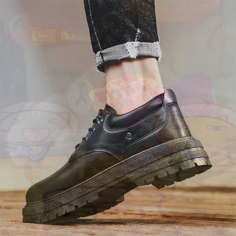 Street Fashion Uk - Zapatillas deportivas de cuero Natural oscuro