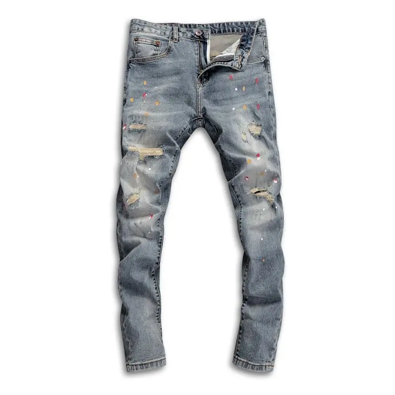 Distressed Jean Rip - Pantalones vaqueros Vintage rasgados desgastados para