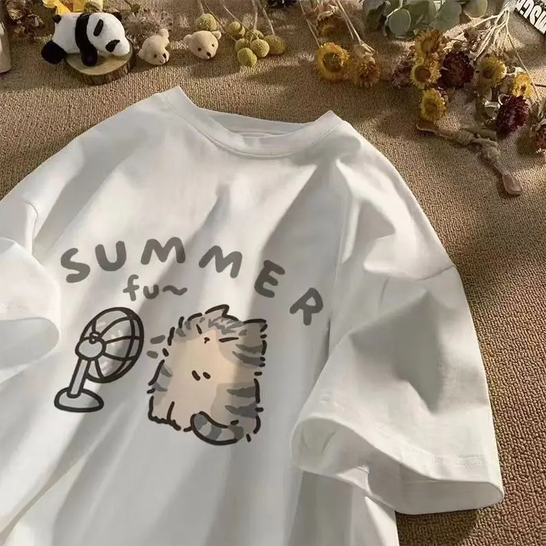 Street Fashion Couple - Camiseta de algodón con estampado de