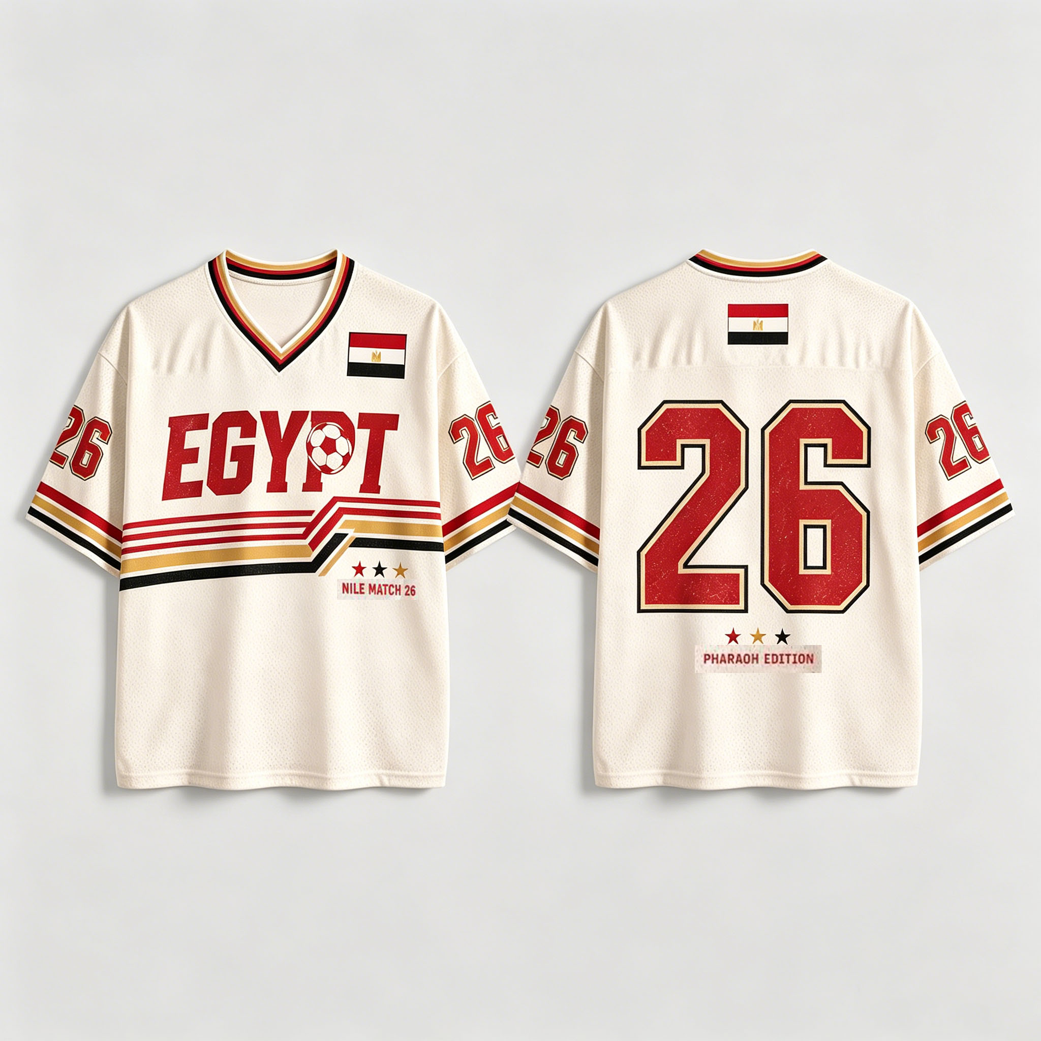Street Fashion Egypt - Camiseta de Fútbol Retro de Egipto