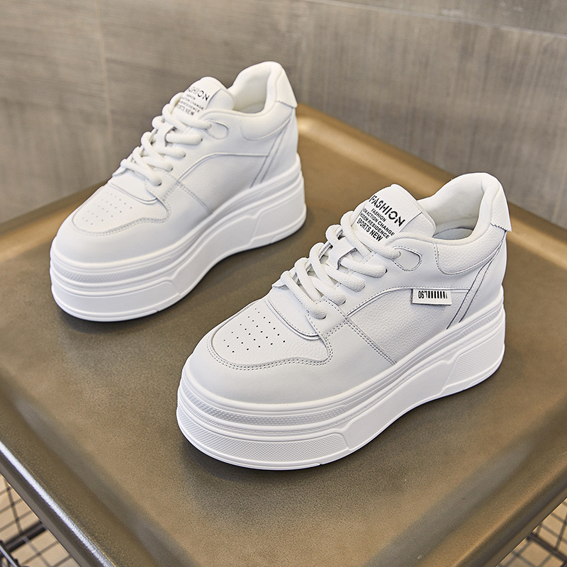 9CM cuero genuino nueva marca  - Chunky Sneaker Platform reseña y precio
