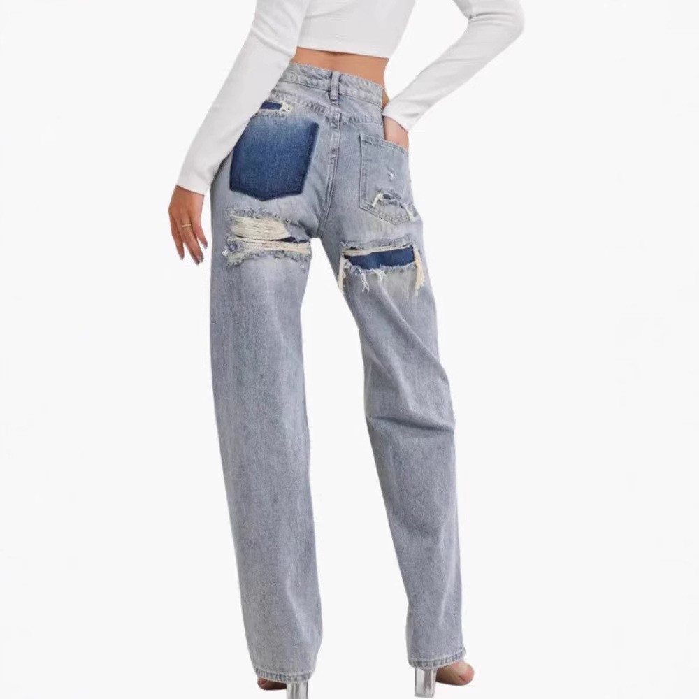 Jeans de mezclilla elásticos c - Distressed Jean Rip reseña y precio