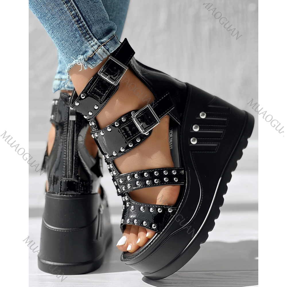 Sandalias negras con punta abi - Street Fashion Designer reseña y precio