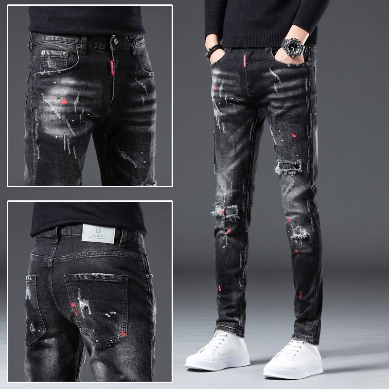 Nueva llegada primavera otoño  - Distressed Jean Rip reseña y precio