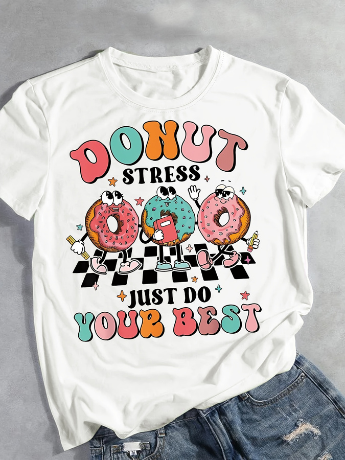Camiseta con estampado de donu - Street Fashion Trend 2025 reseña y precio