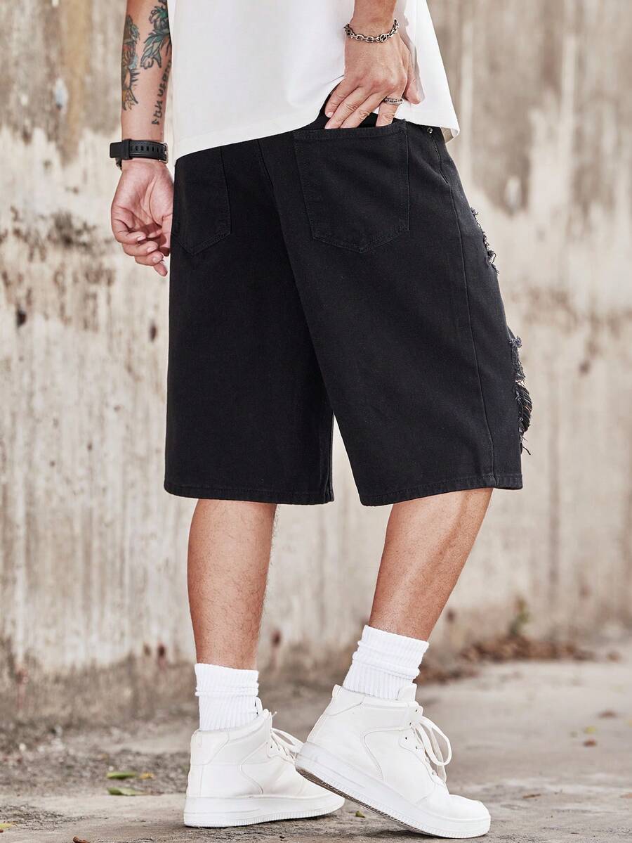 Pantalones Cortos de Mezclilla - Distressed Jean Rip reseña y precio