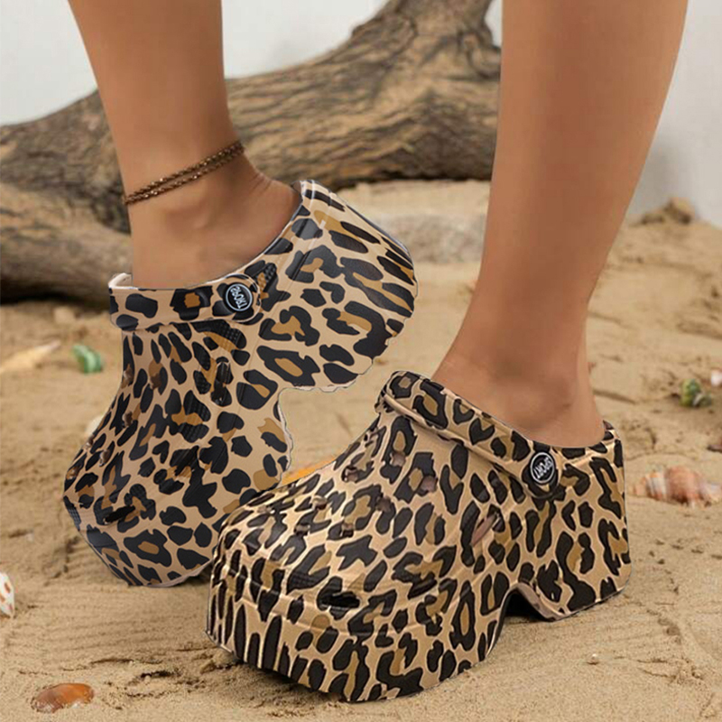 Zuecos de plataforma de leopar - Street Fashion Girls reseña y precio