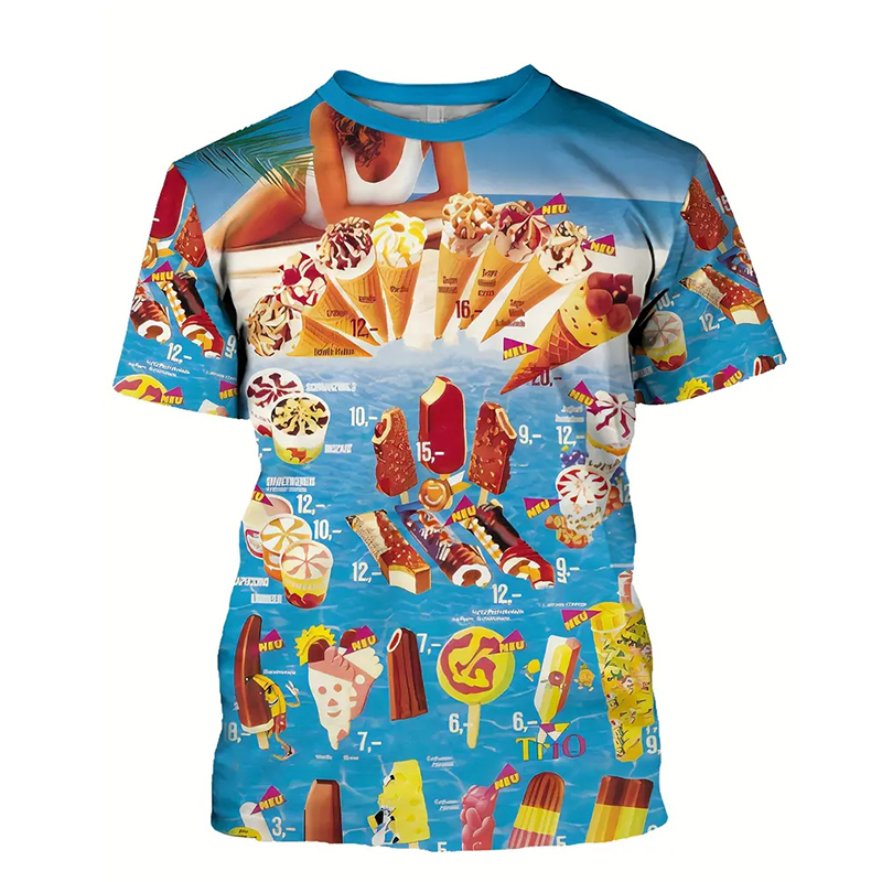 Ice Cream Color Fashion T-shir - Street Fashion Trend 2025 reseña y precio