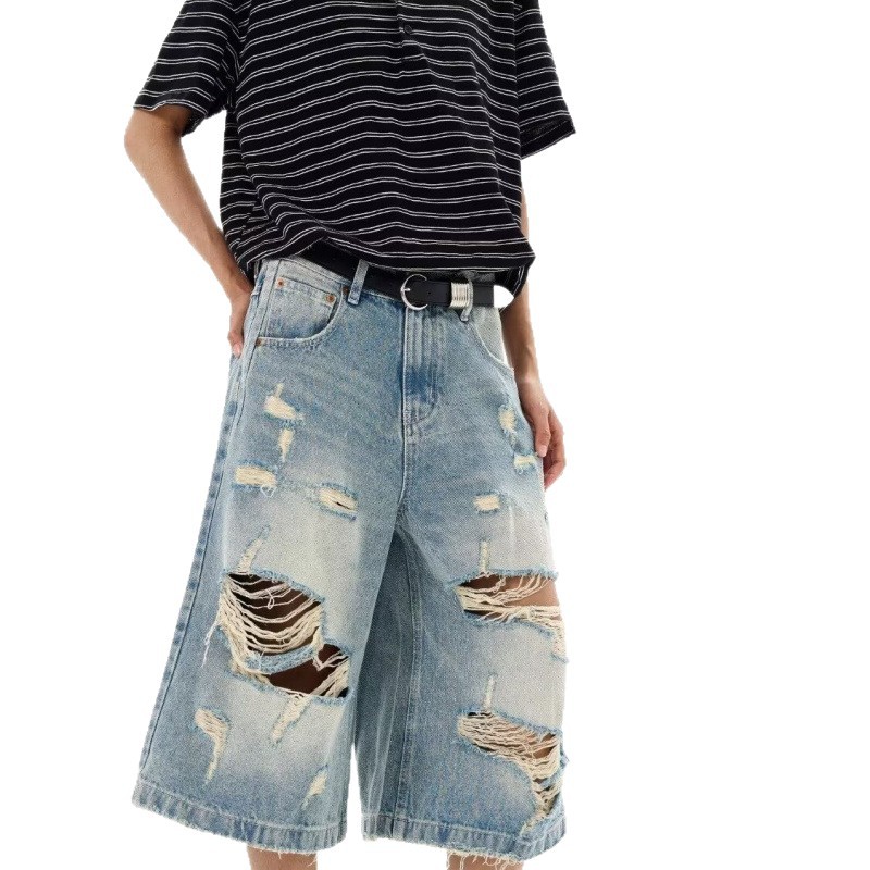 Nuevos pantalones cortos vaque - Distressed Jean Rip reseña y precio